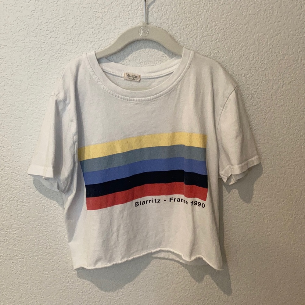 brandy melville cropped france shirt